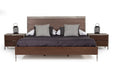 Conner Modern Dark Walnut & Faux Concrete Bed