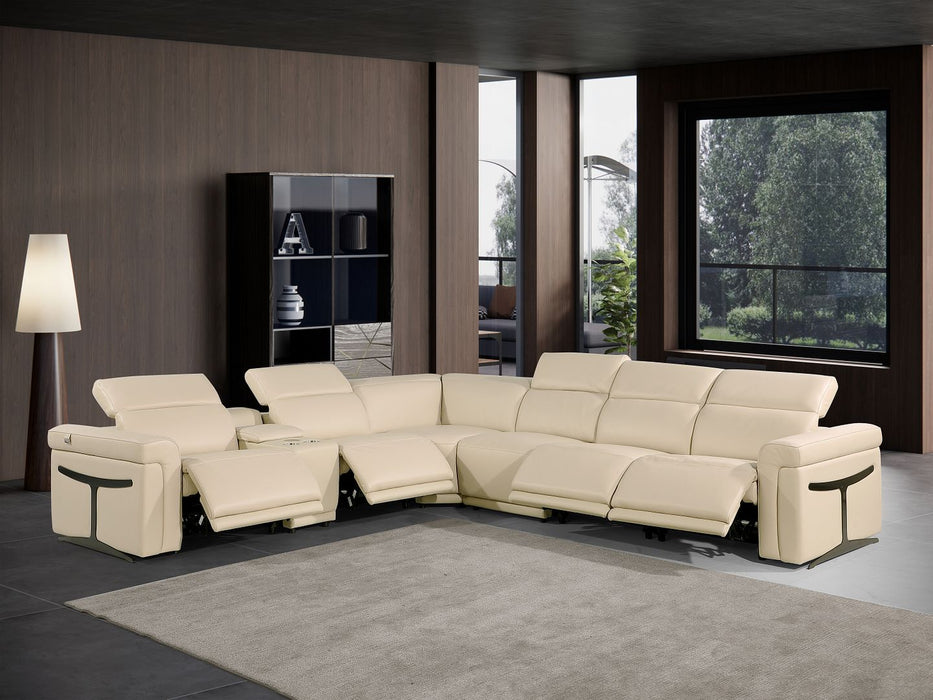 1126 DivanItalia Beige 7pc-4PR L-Shaped Sectional