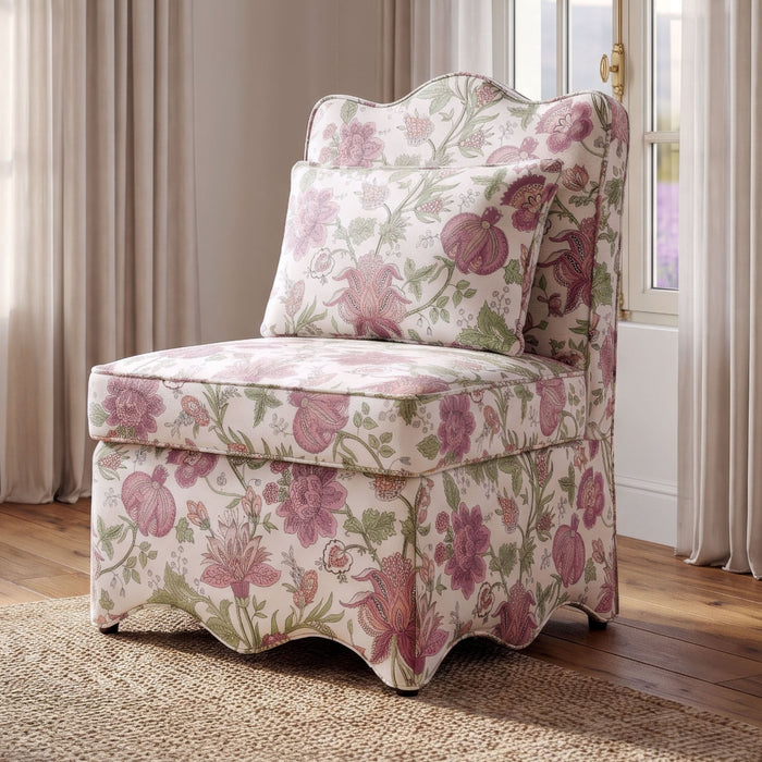 Hemsworth Accent Chair - Jacobean Floral Blossom Pink