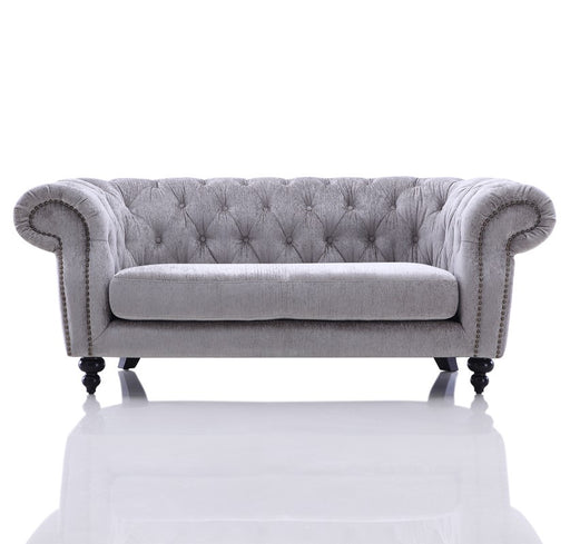 Alexandrina Grey Tufted Velvet Loveseat