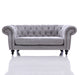 Alexandrina Grey Tufted Velvet Loveseat