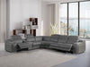 Global United 6111 7-Piece L-Shaped Power Sectional – Dark Grey