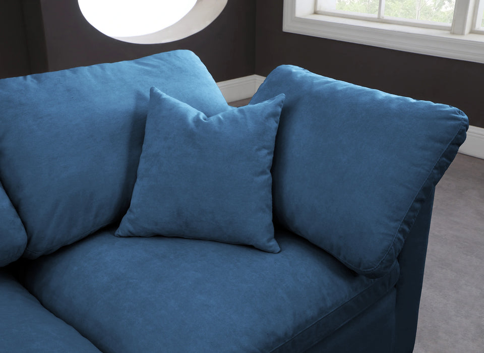 Plush Navy Velvet Standard Cloud Modular Sectional