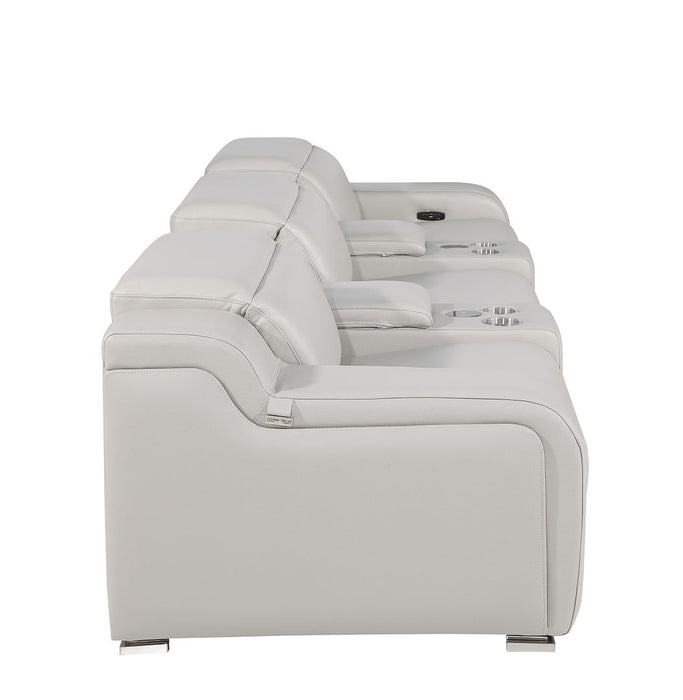 Global United 6111 L-Shaped Power Reclining Sectional | Genuine Leather