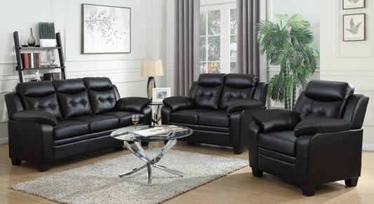 Everyday Black Stationary Loveseat