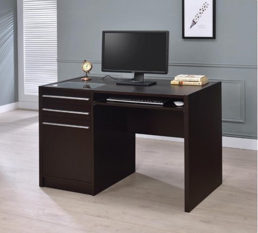ALSTON  OFFICE TABLE - Brown Contemporary Office Table | NorCal Furniture Santa Clara CA