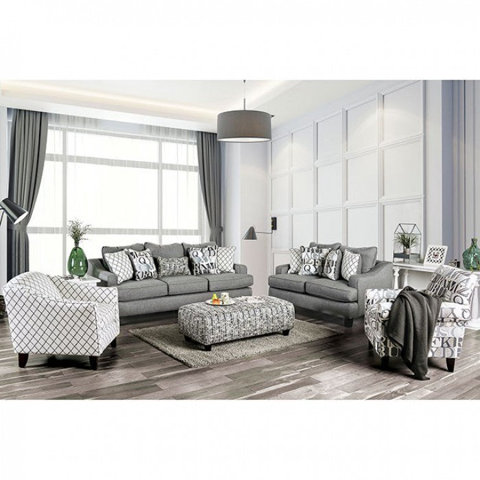 Crest Ottoman - Grey Transitional Ottoman | NorCal Furniture Santa Clara CA