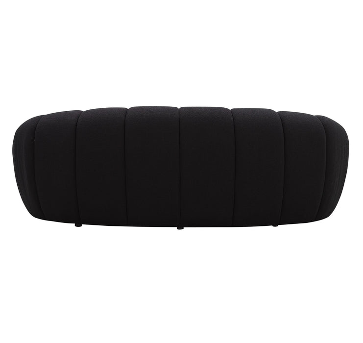 Yolonda - Modern Curved Black Fabric Loveseat