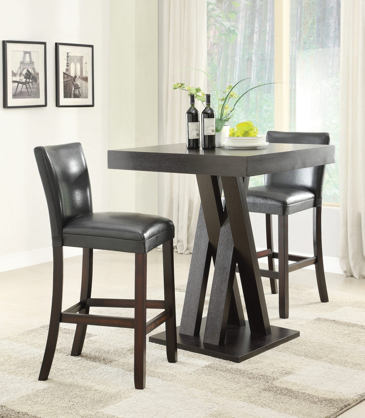 BLACK - UPHOLSTERED BAR STOOL