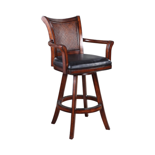 WARM BROWN - UPHOLSTERED SWIVEL BAR STOOL