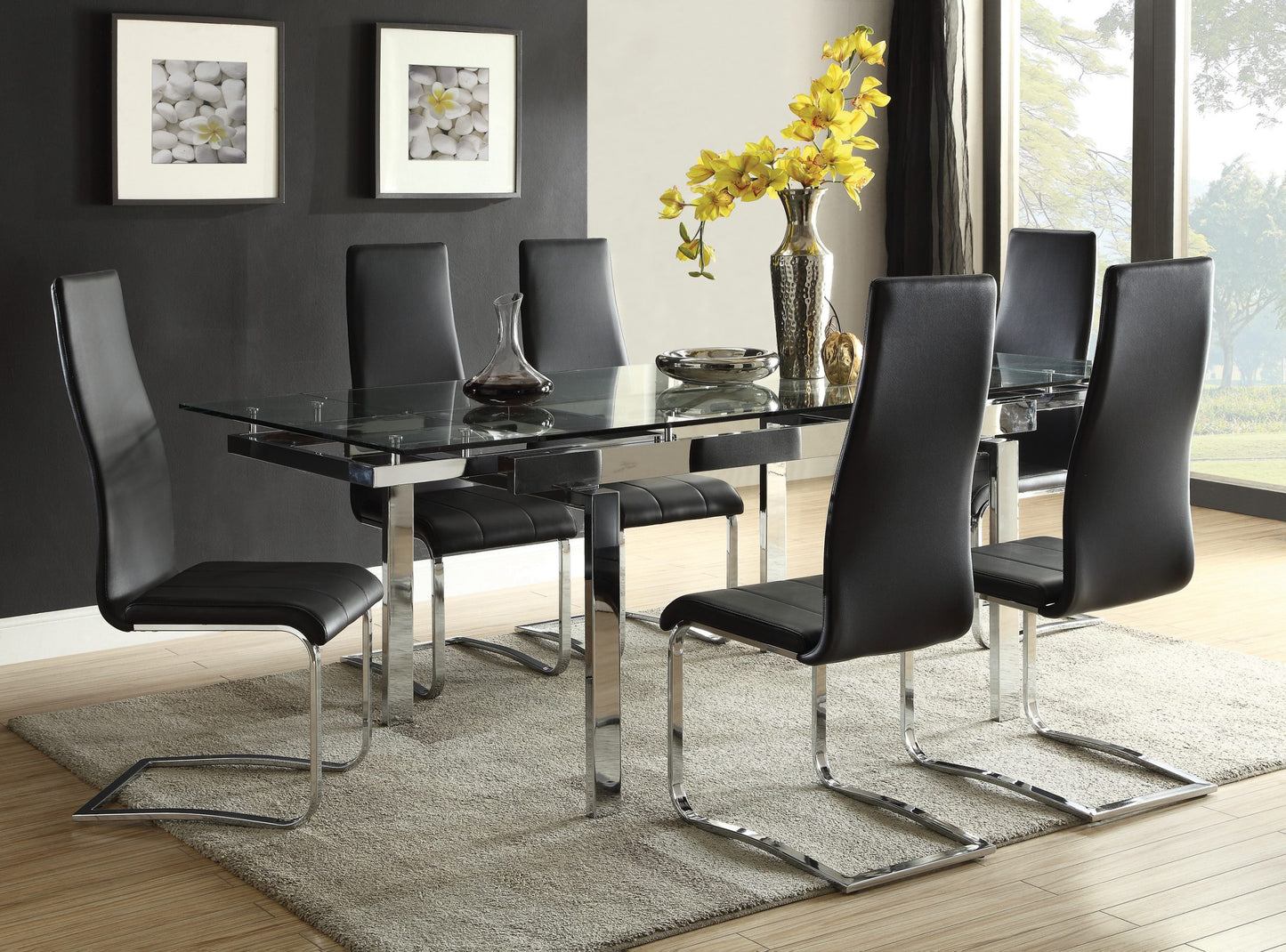 BLACK - HIGH BACK DINING CHAIR