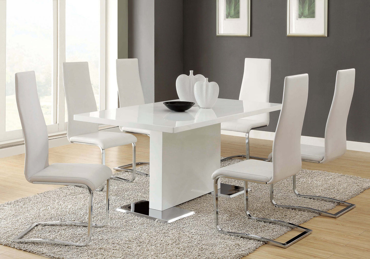 WHITE - HIGH BACK DINING CHAIR