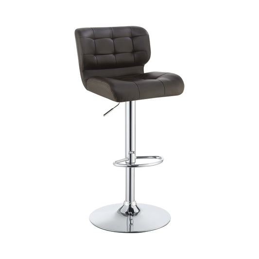 BROWN - UPHOLSTERED ADJUSTABLE BAR STOOL