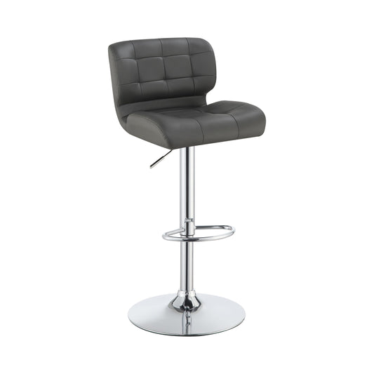 GREY - UPHOLSTERED ADJUSTABLE BAR STOOL