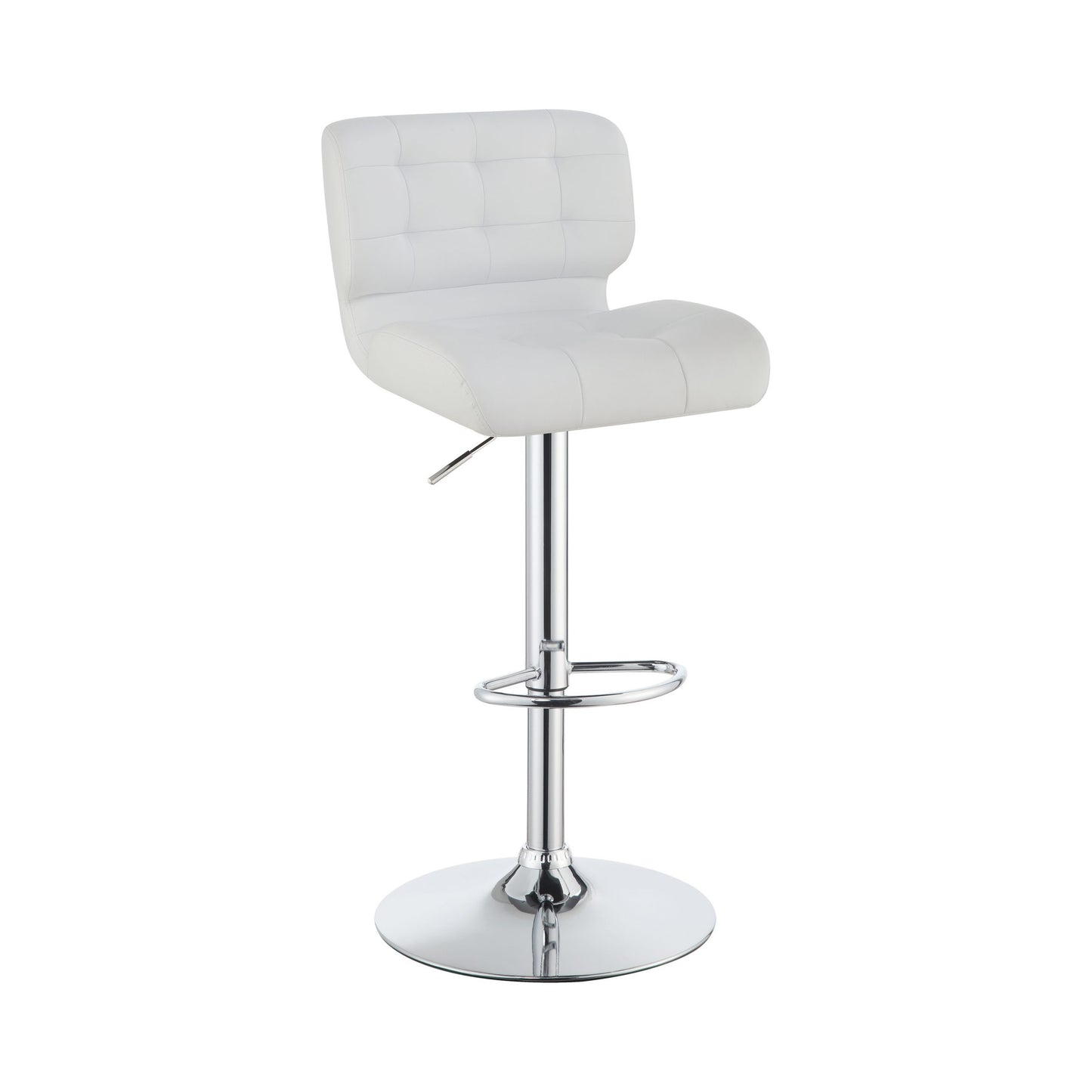 WHITE - UPHOLSTERED ADJUSTABLE BAR STOOL