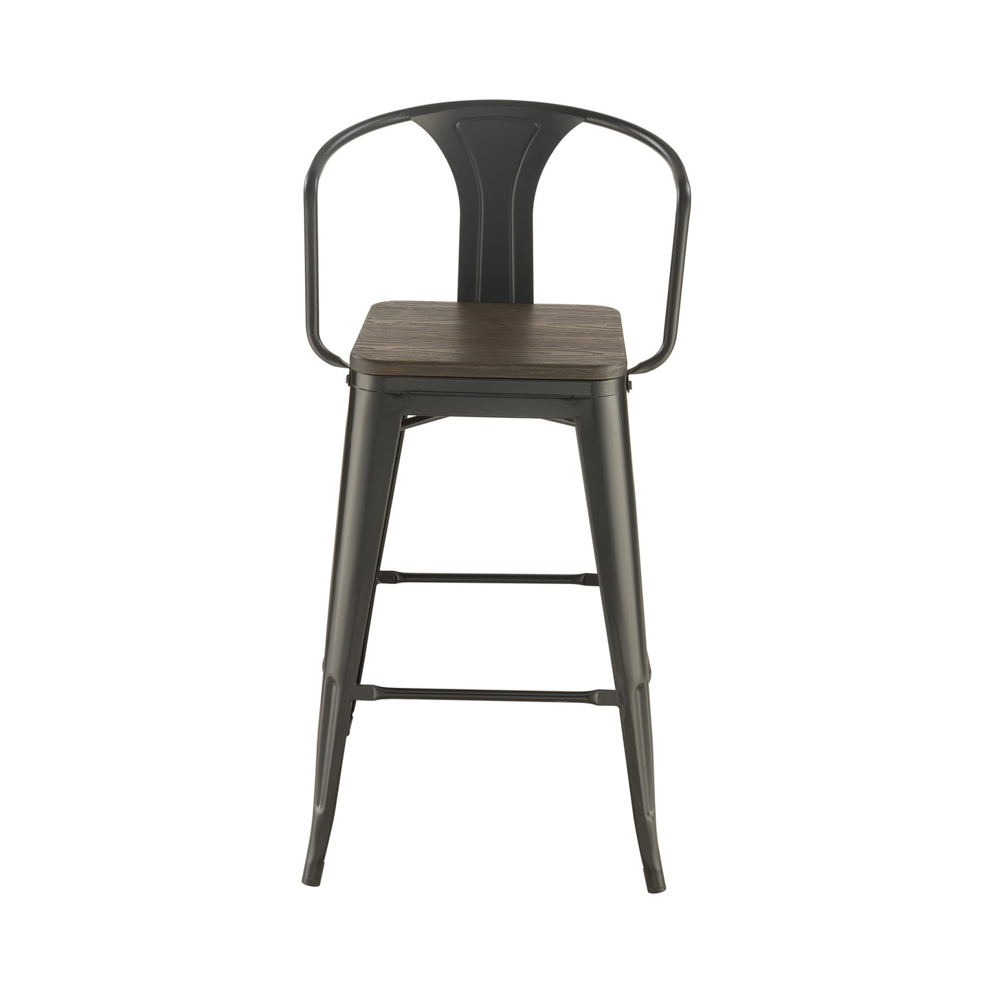 MATTE BLACK - WOODEN SEAT BAR STOOL