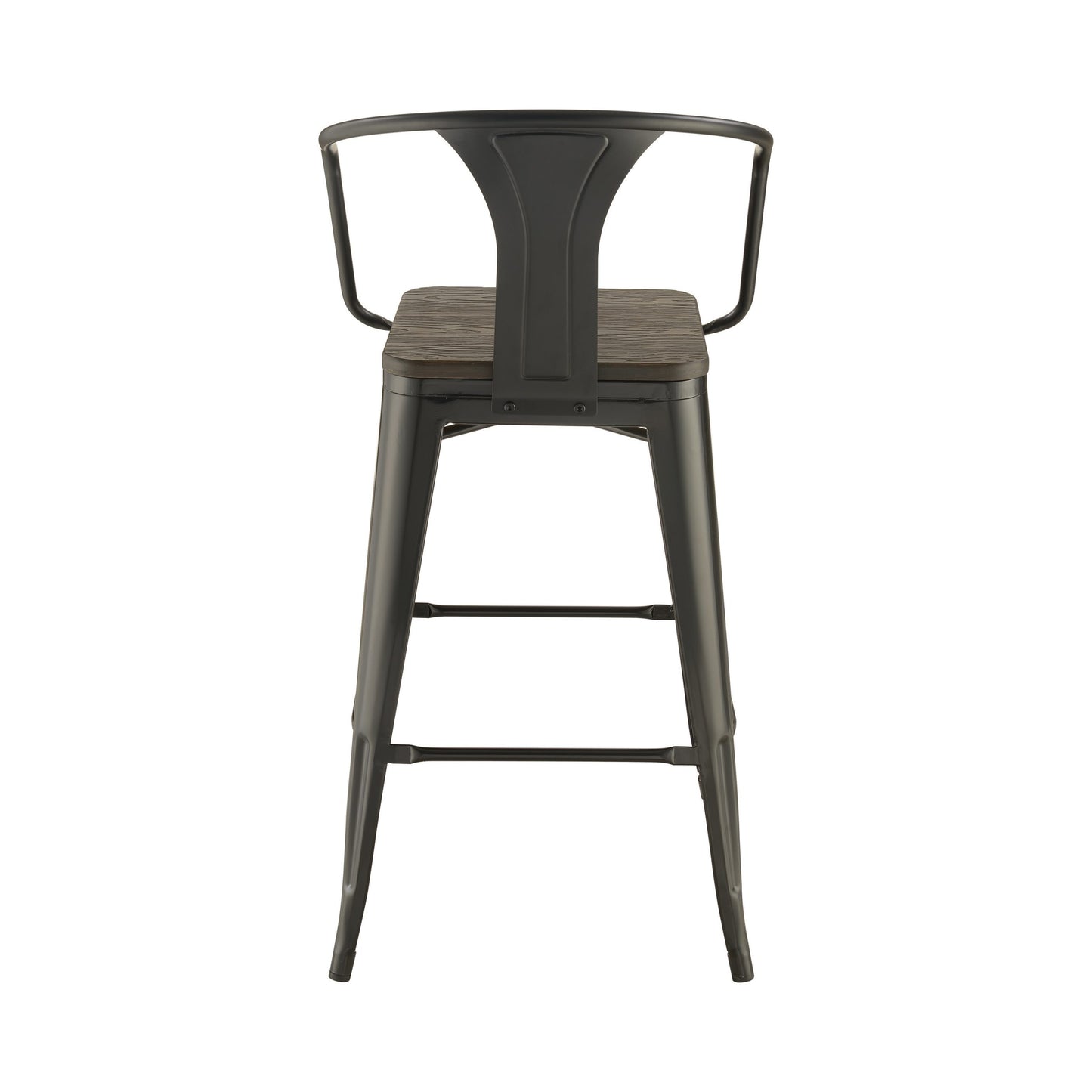 MATTE BLACK - WOODEN SEAT BAR STOOL