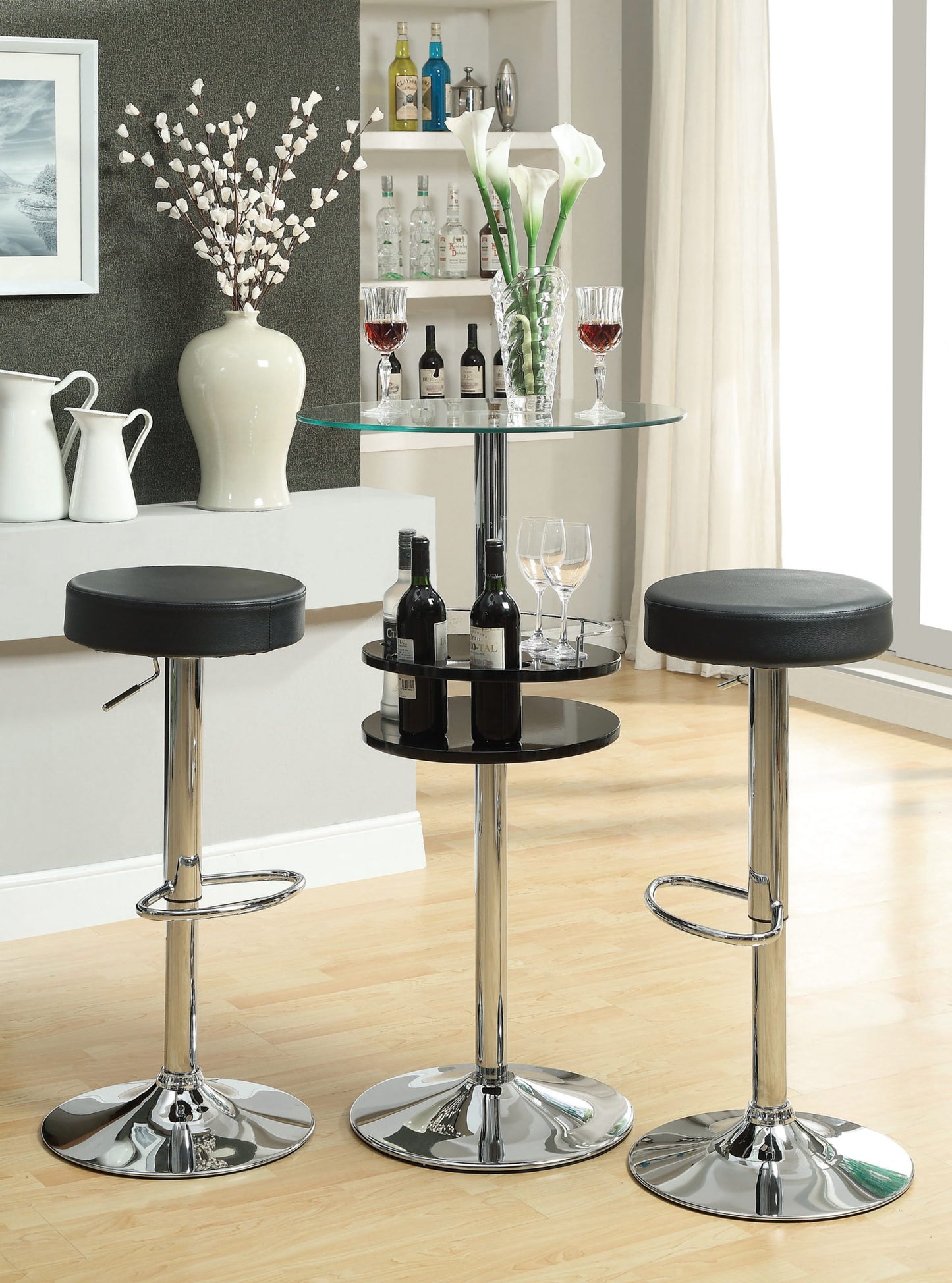 BLACK - 29" ADJUSTABLE BAR STOOL