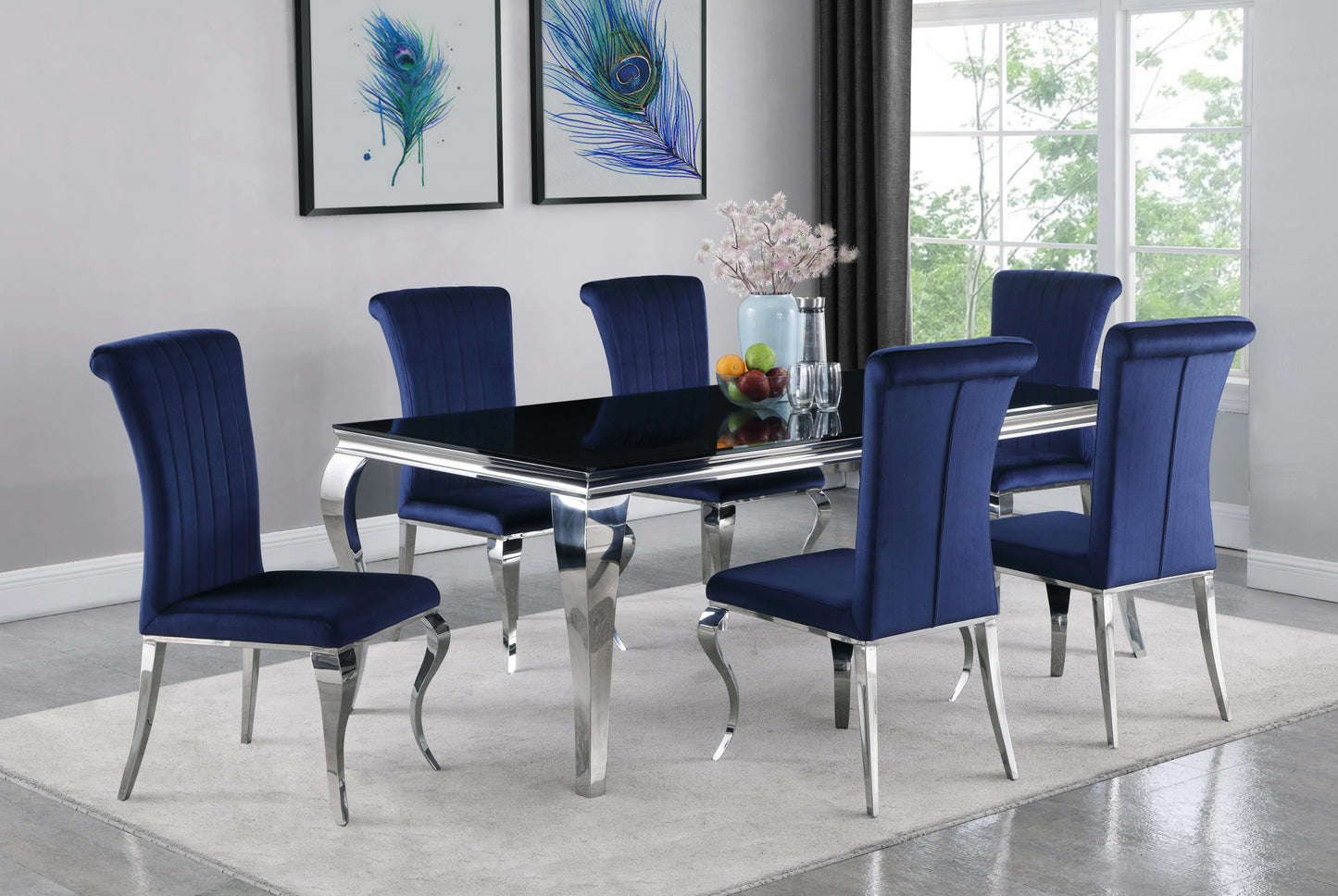 INK BLUE - UPHOLSTERED SIDE DINING CHAIR