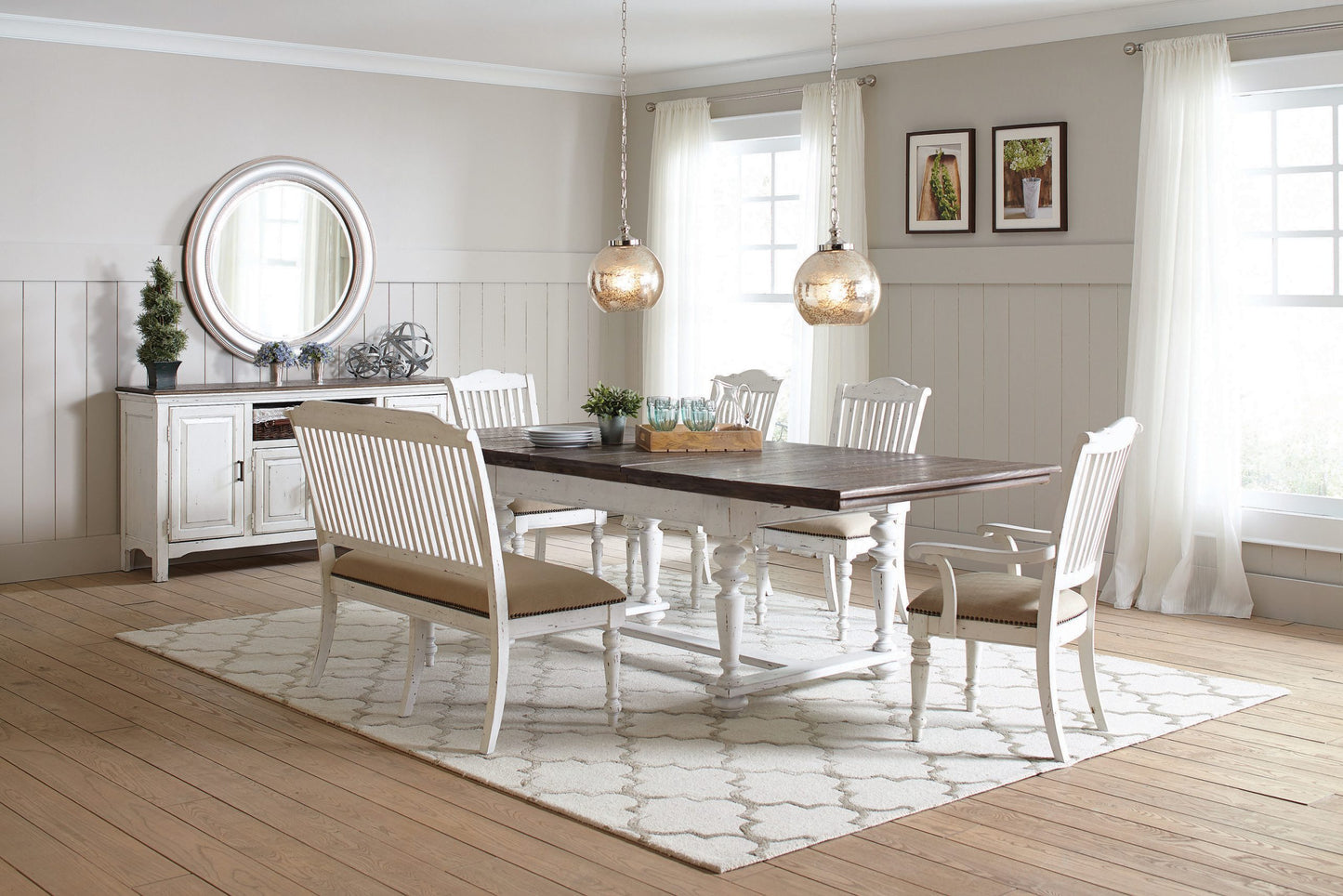 WHITE - RECTANGULAR DINING TABLE