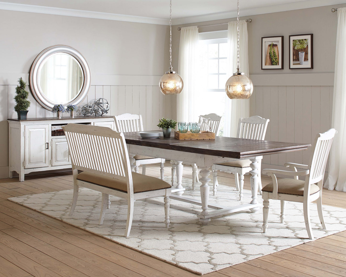 WHITE - RECTANGULAR DINING TABLE