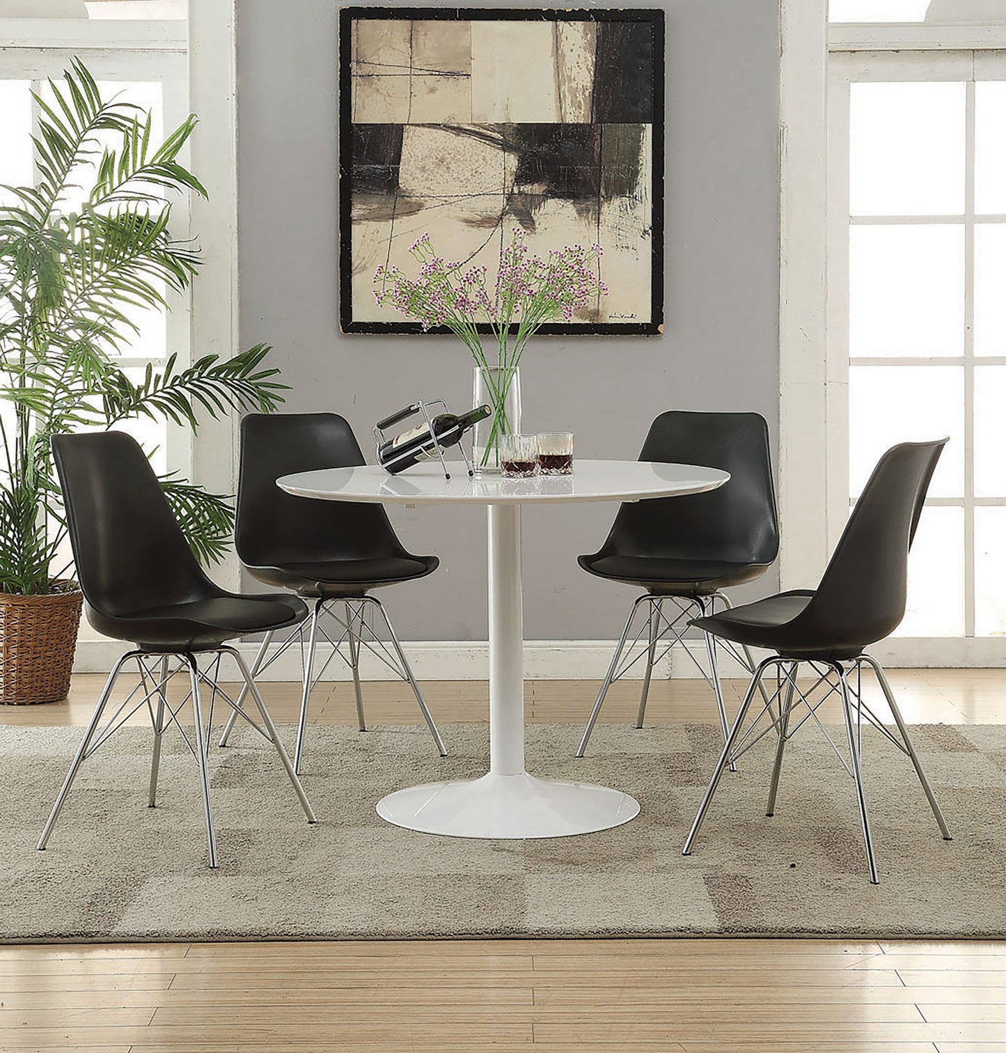 WHITE - ROUND DINING TABLE