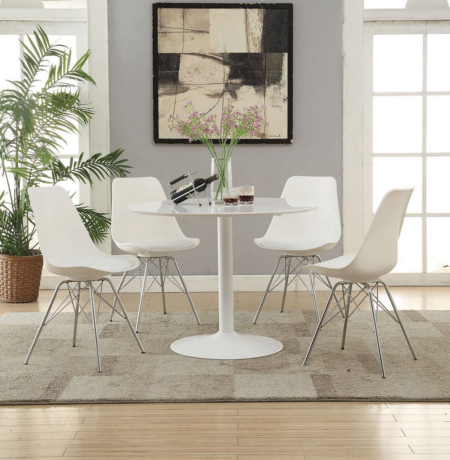 WHITE - ROUND DINING TABLE