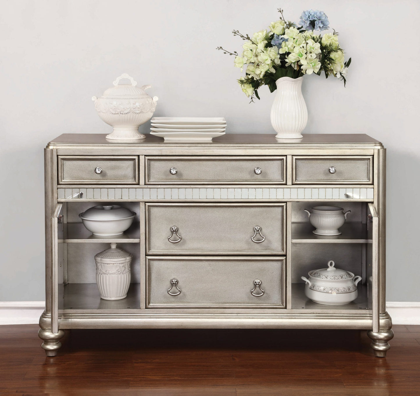 METALLIC PLATINUM - 5-DRAWER DINING SERVER