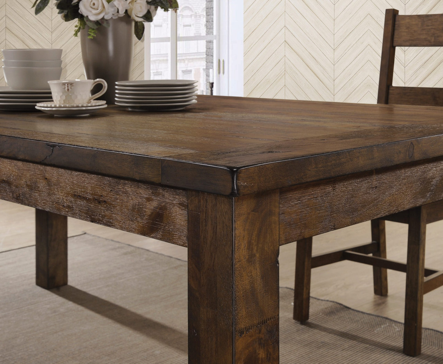 RUSTIC GOLDEN BROWN - RECTANGULAR DINING TABLE