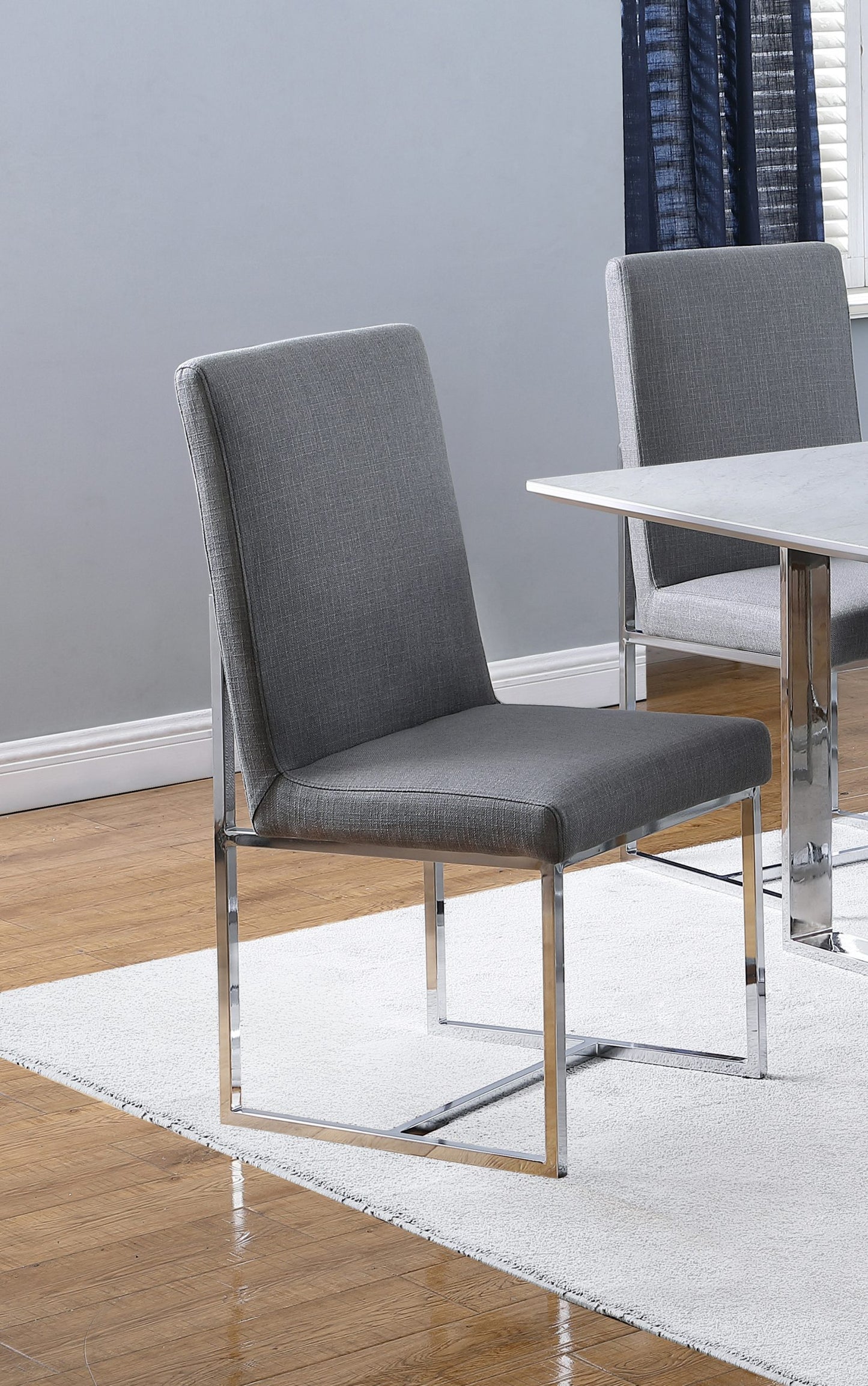 GREY - UPHOLSTERED SIDE DINING CHAIR