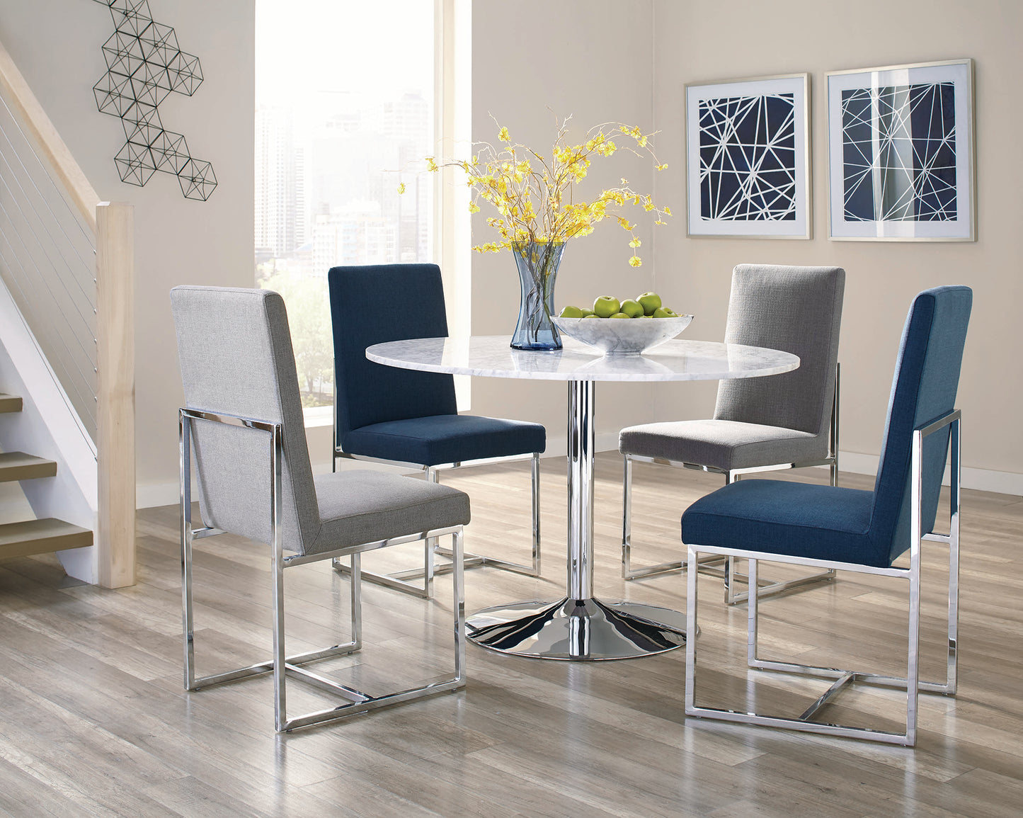 GREY - UPHOLSTERED SIDE DINING CHAIR