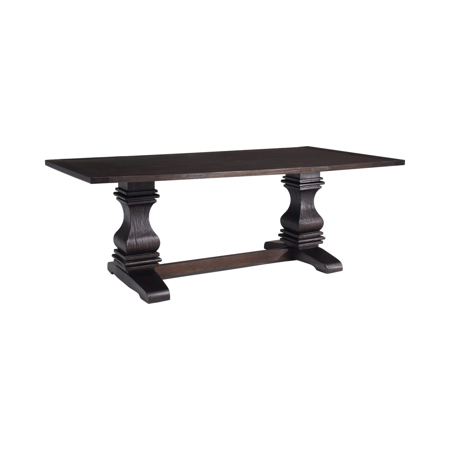 RUSTIC ESPRESSO - DOUBLE PEDESTALS DINING TABLE