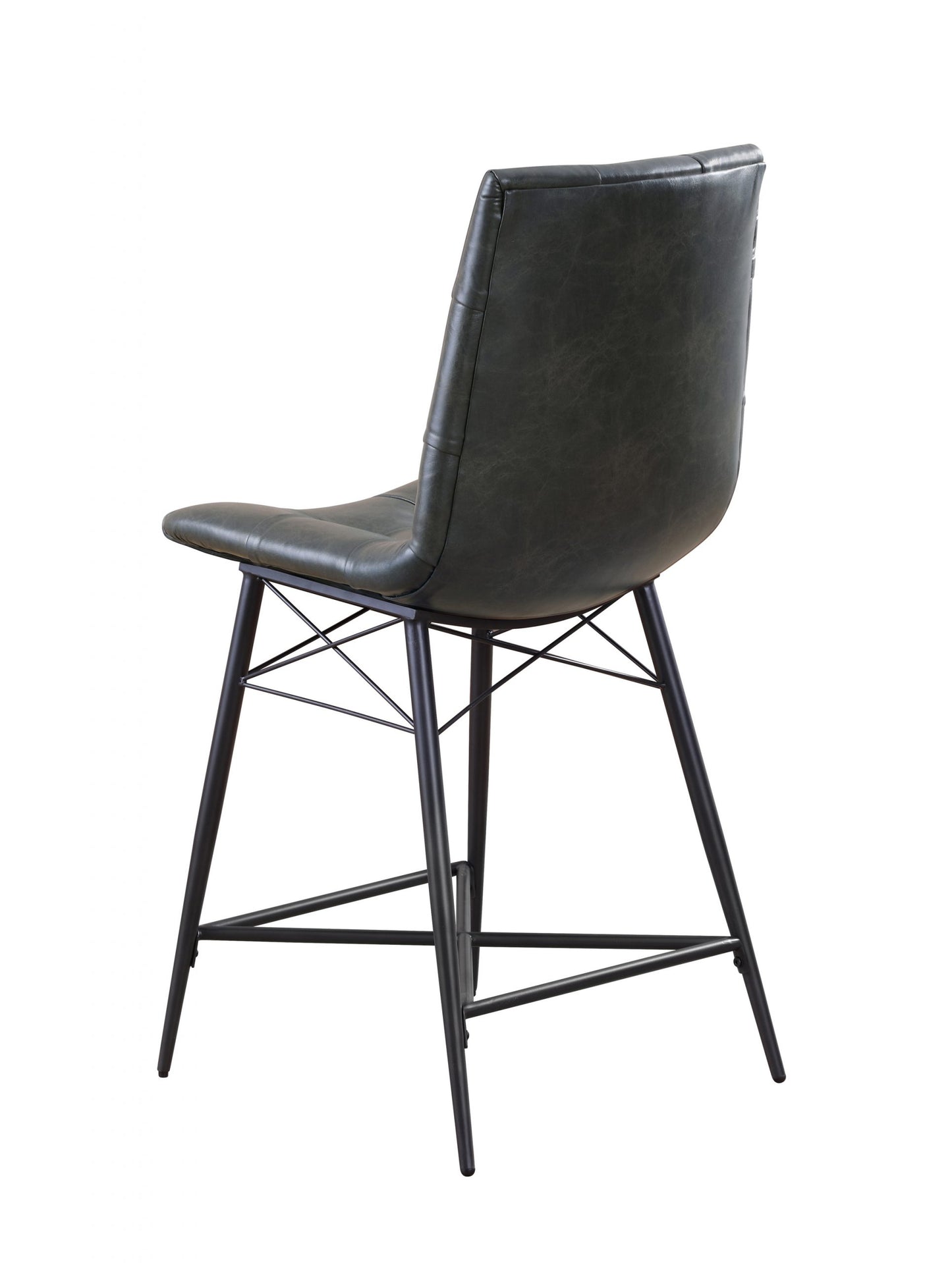 GREY - UPHOLSTERED TUFTED COUNTER HEIGHT STOOL