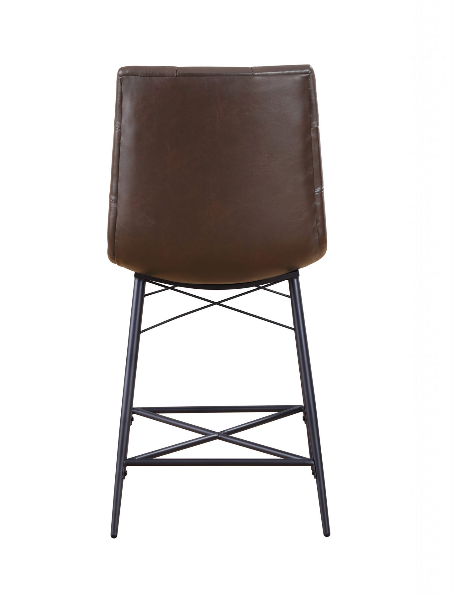 BROWN - UPHOLSTERED TUFTED COUNTER HEIGHT STOOL