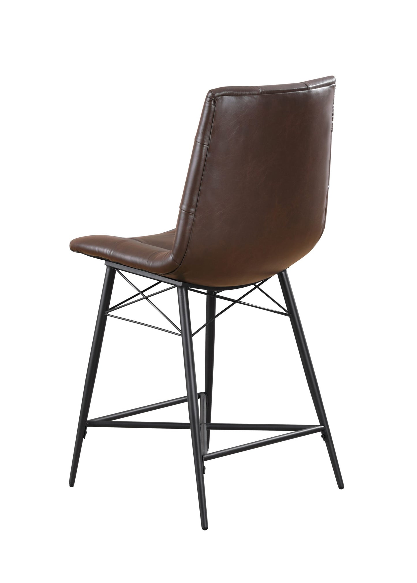 BROWN - UPHOLSTERED TUFTED COUNTER HEIGHT STOOL