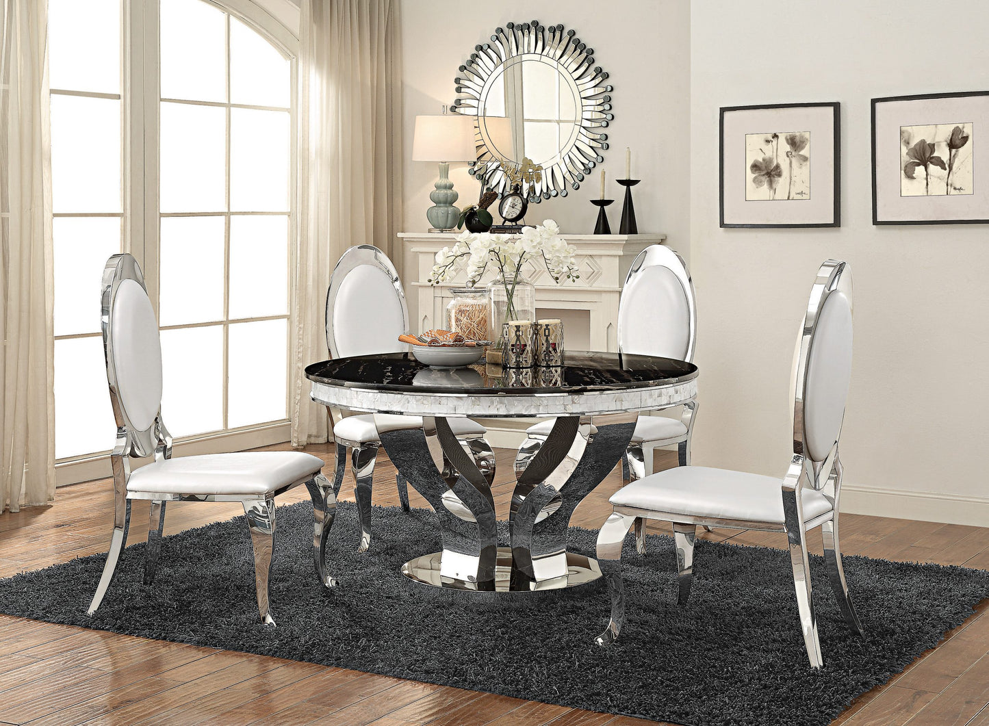 STAINLESS STEEL - ROUND DINING TABLE