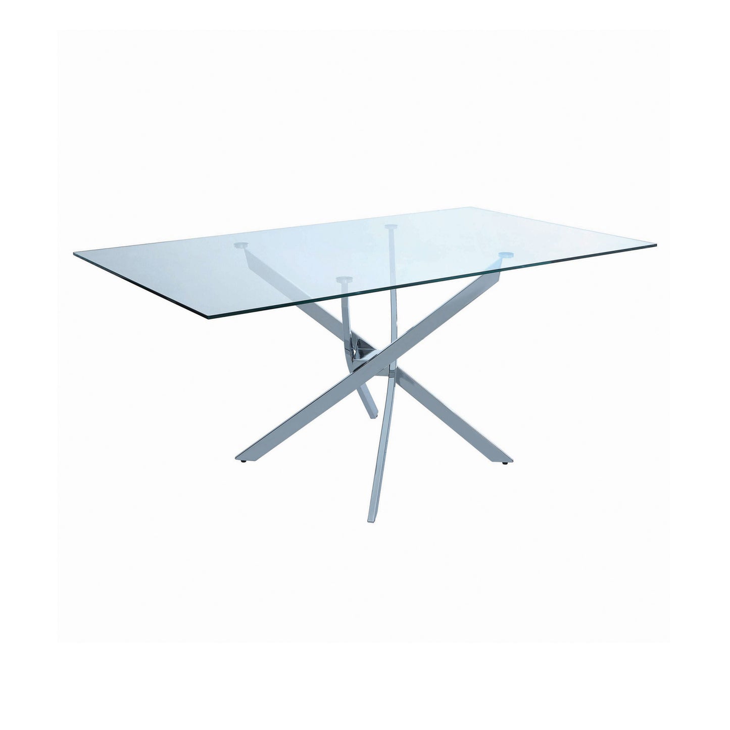 CHROME - X SHAPED DINING TABLE