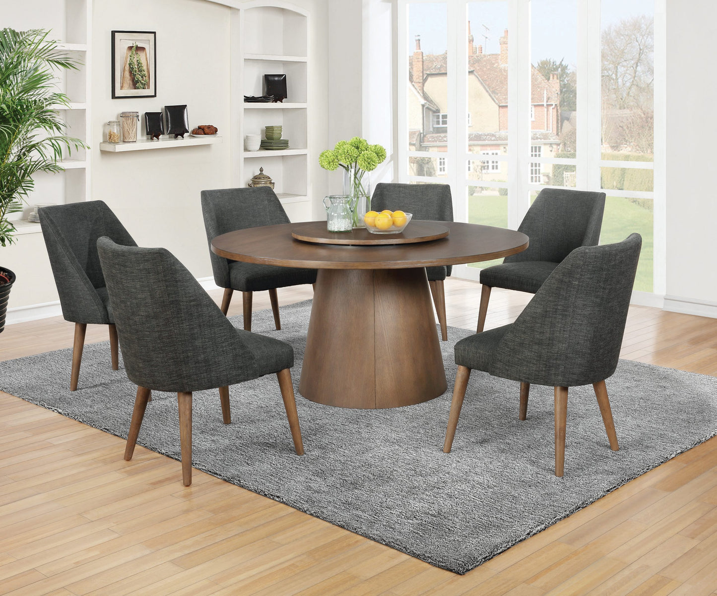 DARK COCOA - DRUM BASE ROUND DINING TABLE