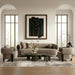Arnaud - Modern Tan Fabric + Brown Oak Accent Chair
