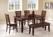 D ANN  DINING BENCH - Brown Transitional Dining Bench | NorCal Furniture Santa Clara CA