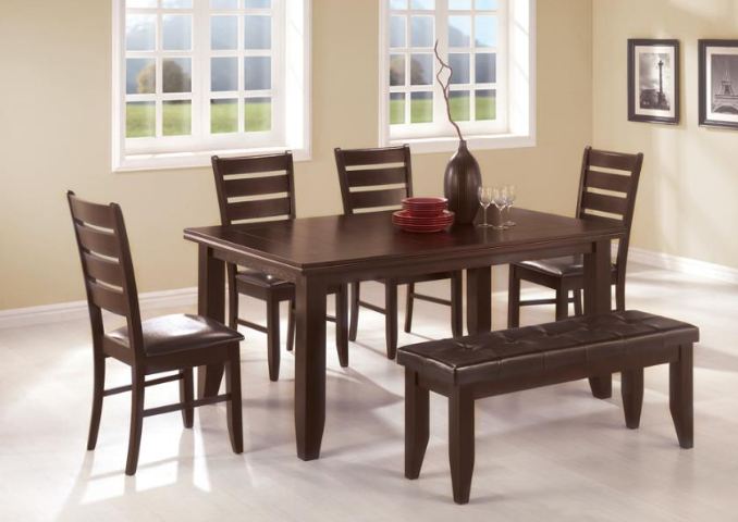 D ANN  DINING BENCH - Brown Transitional Dining Bench | NorCal Furniture Santa Clara CA