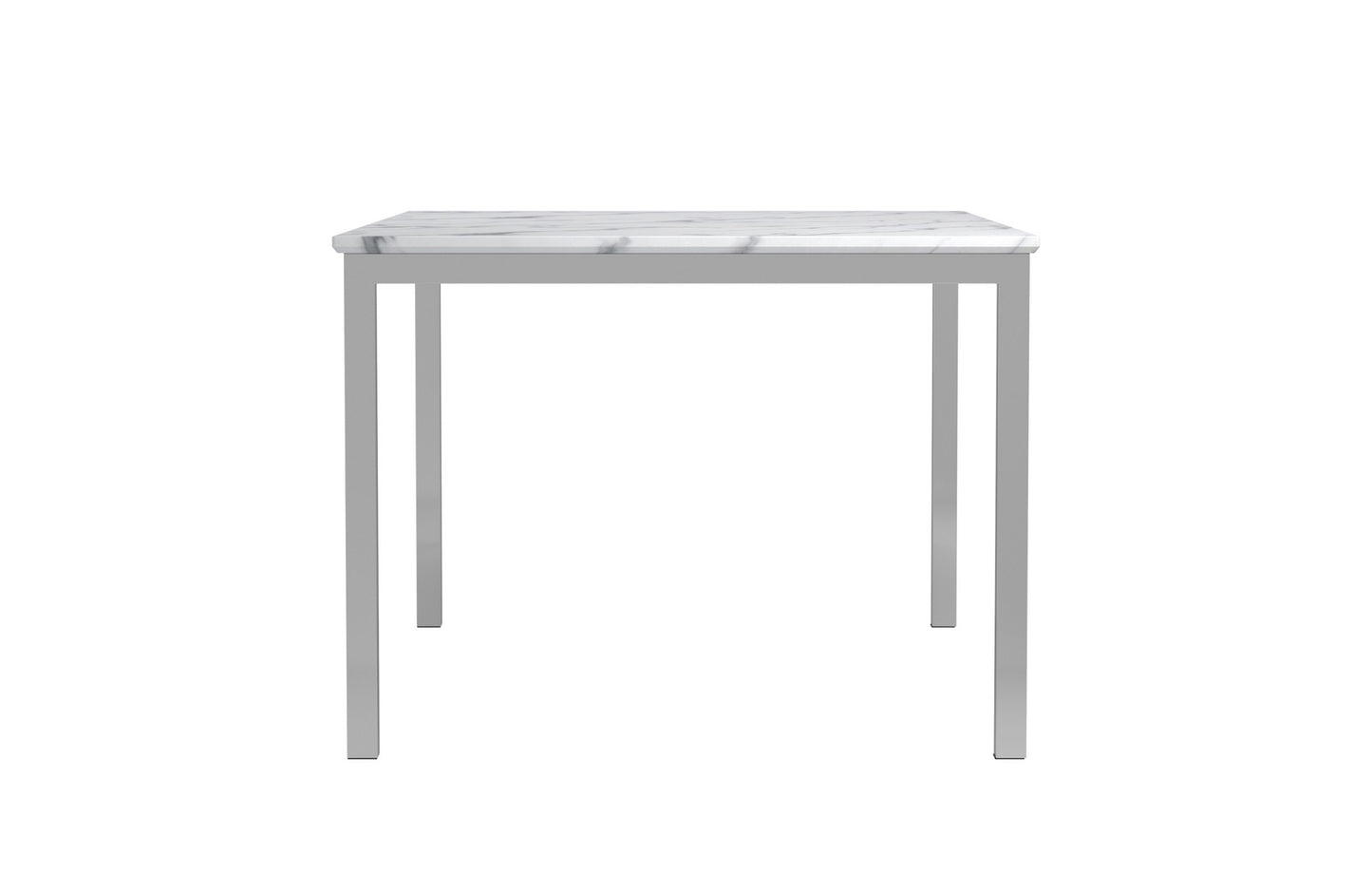 CHROME - RECTANGLE MARBLE TOP LARGE DINING TABLE