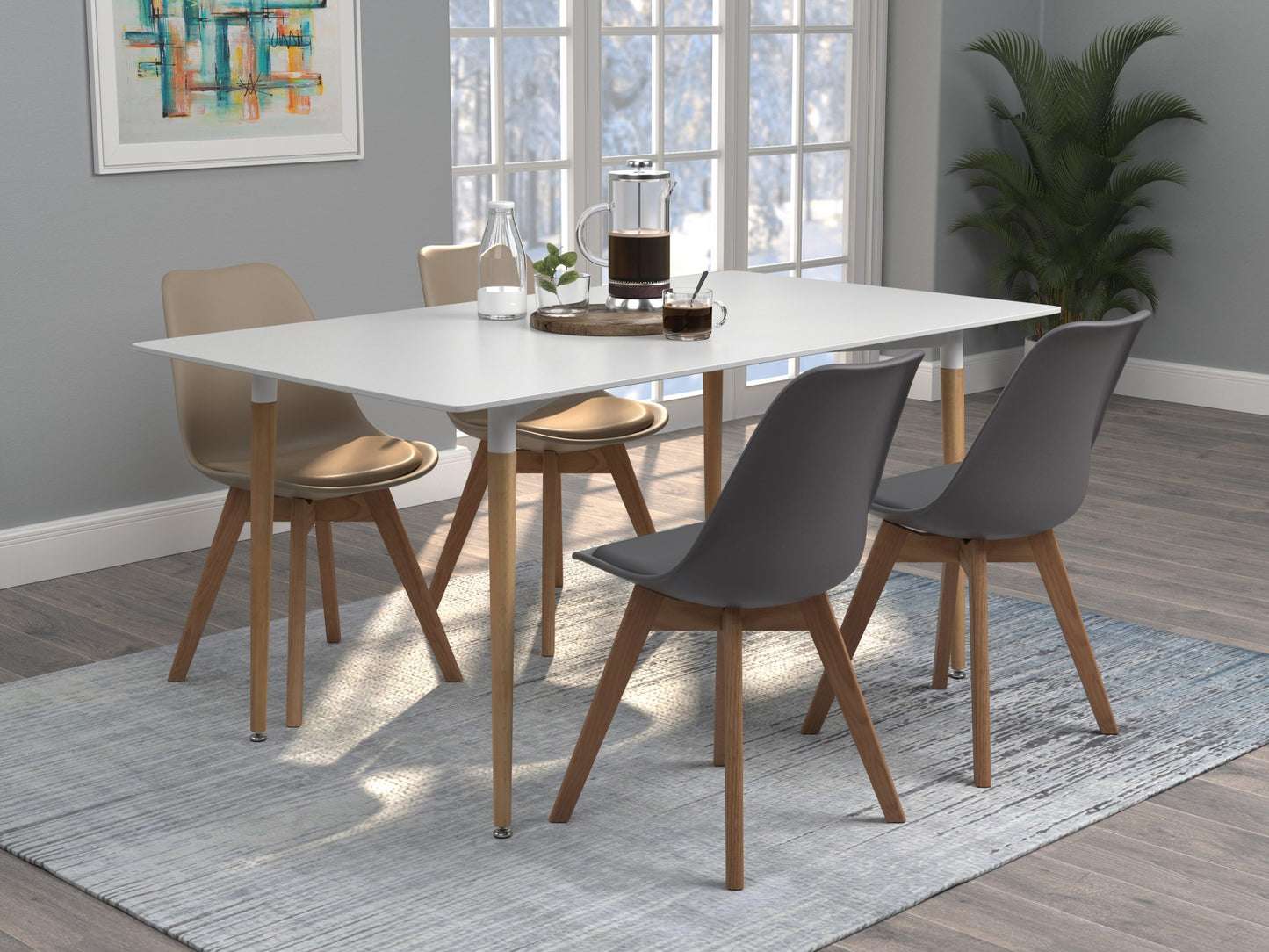 GREY - UPHOLSTERED SIDE DINING CHAIR