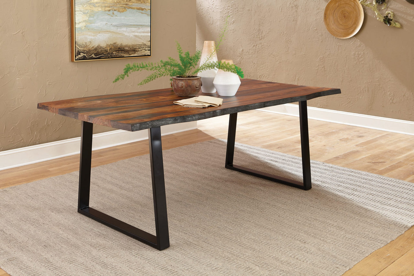 GREY SHEESHAM - LIVE EDGE DINING TABLE