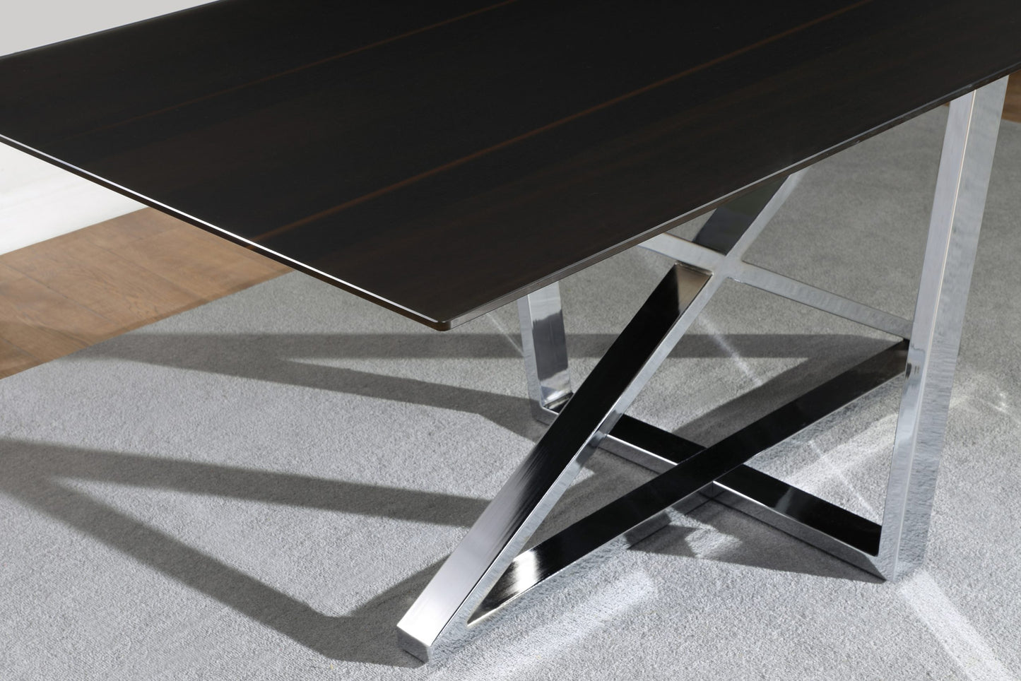 BLACK - RECTANGULAR X-CROSS  DINING TABLE