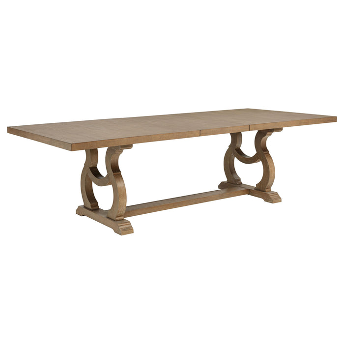 Brockway Trestle Dining Table Barley Brown