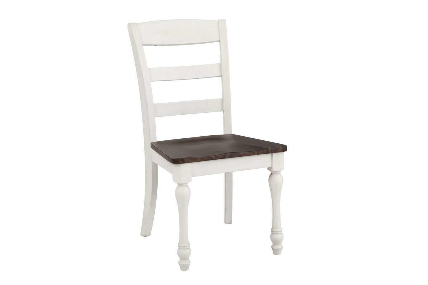 WHITE - LADDER BACK SIDE DINING CHAIRS