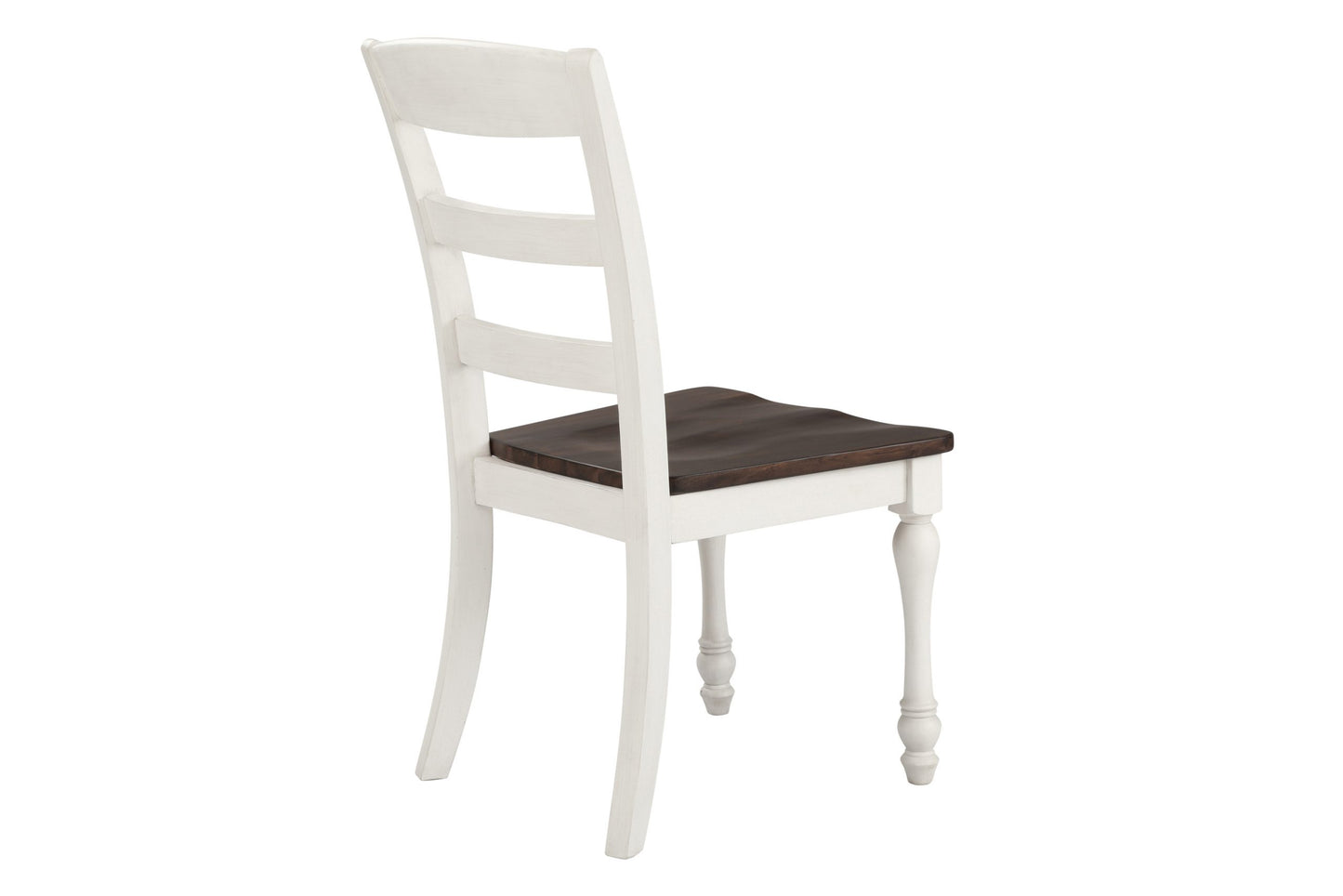 WHITE - LADDER BACK SIDE DINING CHAIRS