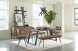 D BROWN  CUSHION SIDE BENCH DINING BENCH - Brown Dining Bench | NorCal Furniture Santa Clara CA