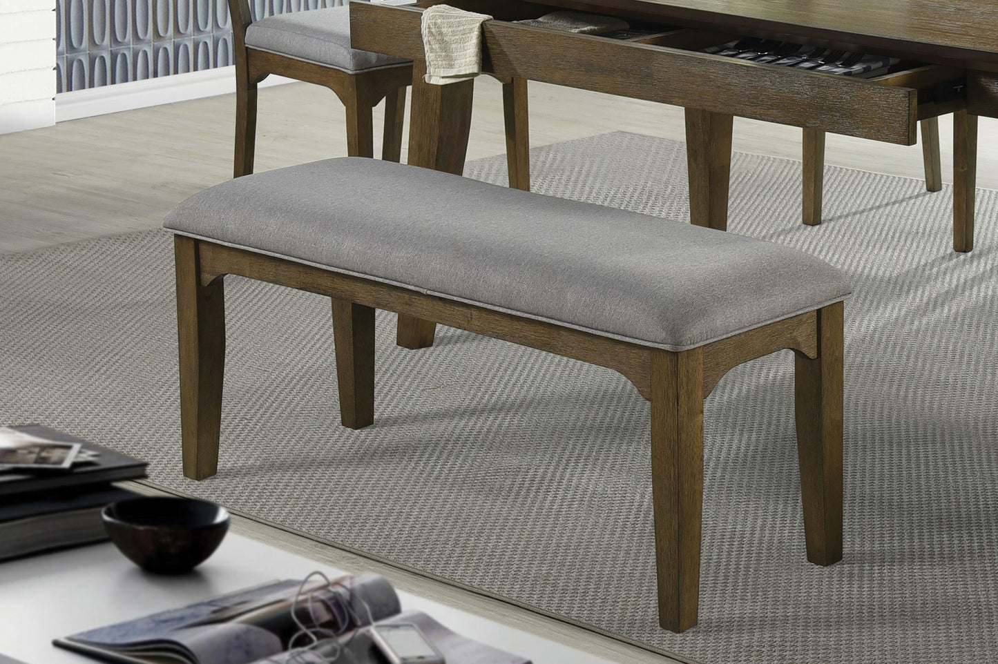 GREY - DINING BENCH